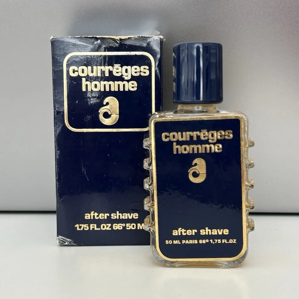 Vintage Extremely Rare Courreges Homme After Shave Splash 1.75 Fl Oz FULL BOTTLE